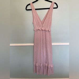 Pink & white maxi dress